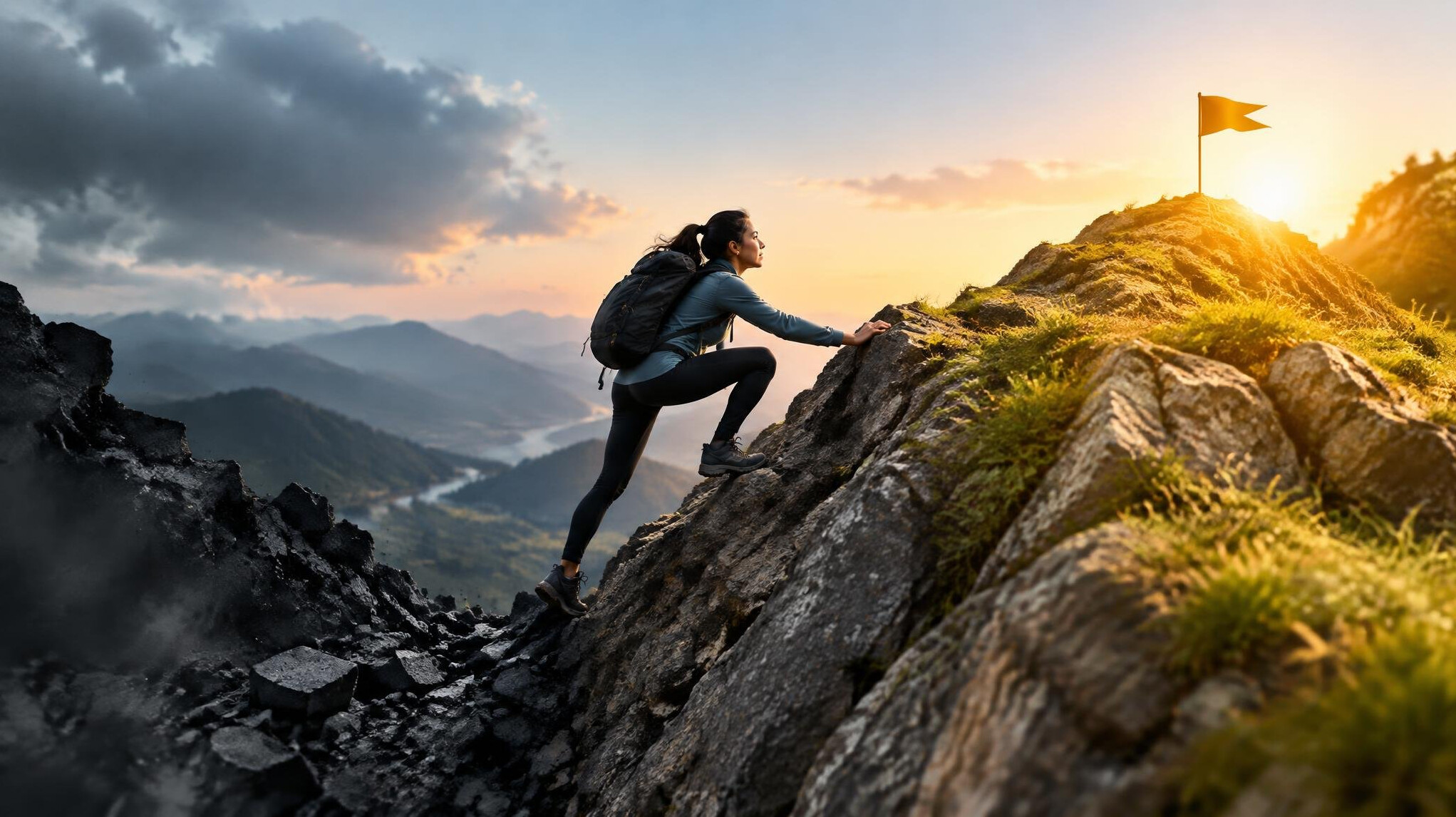 person overcoming obstacle